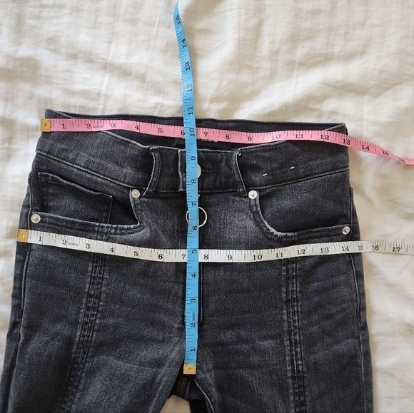 Express High-Rise Exposed Zip Cropped Skinny Jeans size 2R - Picture 6 of 7